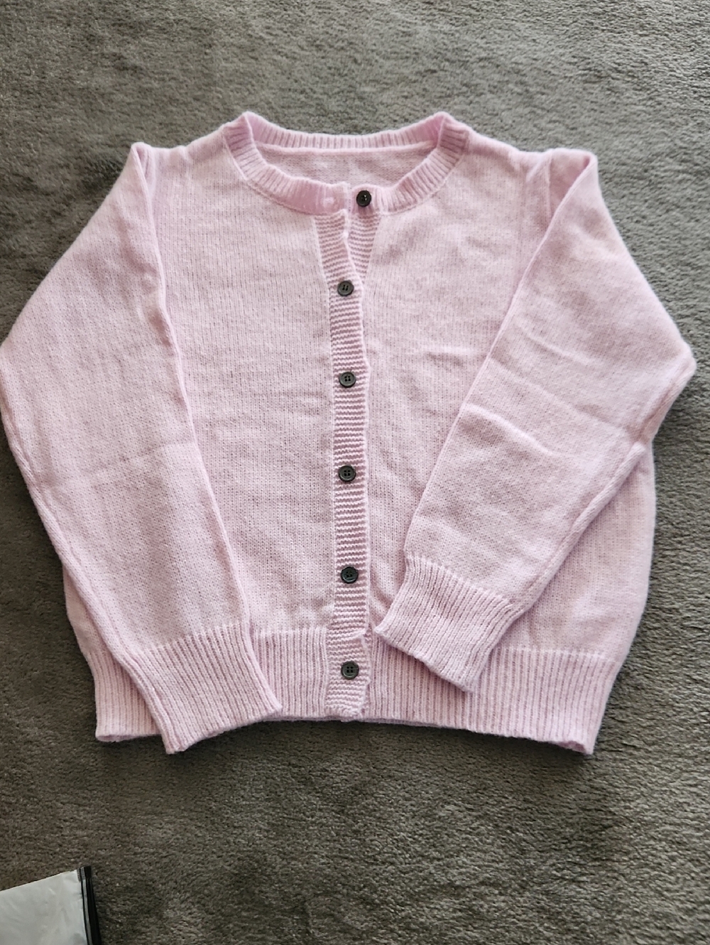 Classic Crewneck Button-Front Women's Sweater - Light Pink
